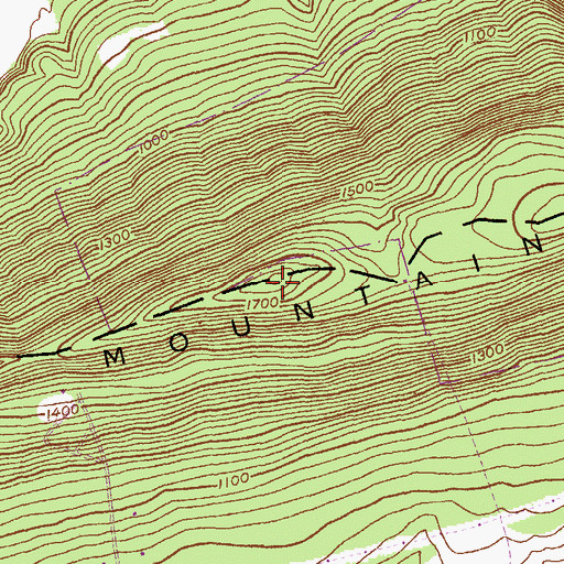 Topographic Map of Knob Mountain, PA