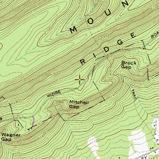 Topographic Map of Knob Ridge, PA
