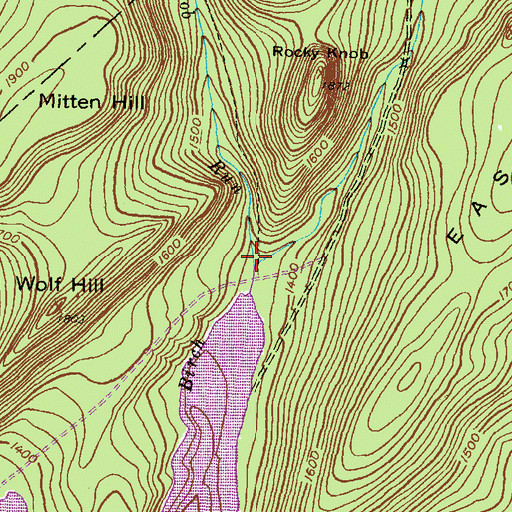 Topographic Map of Knob Run, PA