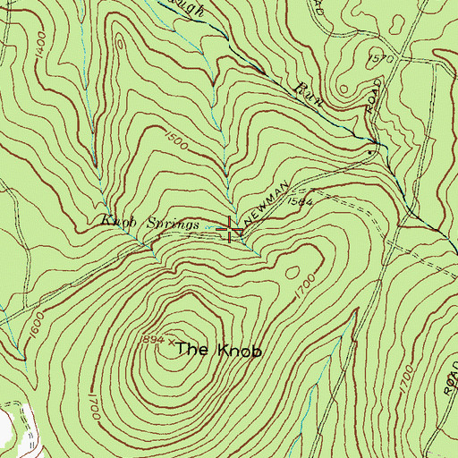 Topographic Map of Knob Springs, PA