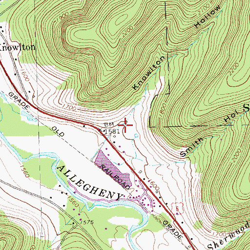 Topographic Map of Knowlton Hollow, PA