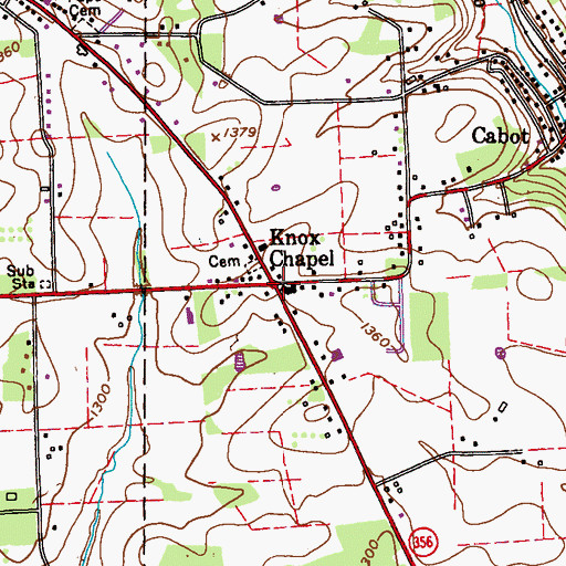 Topographic Map of Knox Chapel, PA
