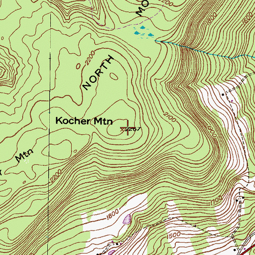 Topographic Map of Kocher Mountain, PA