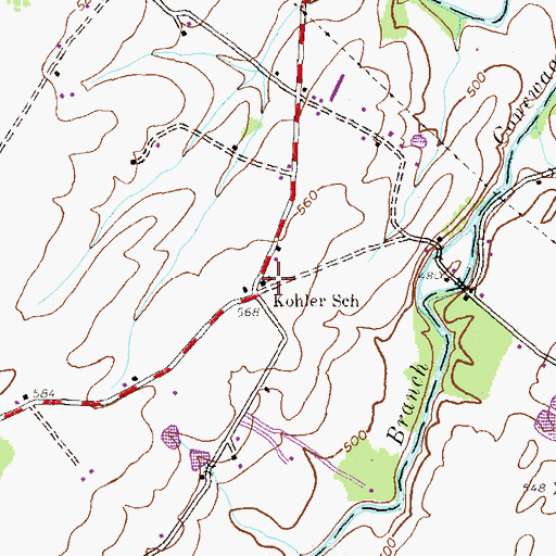 Topographic Map of Kohler School, PA