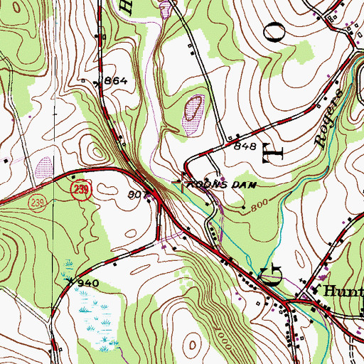 Topographic Map of Koons Dam, PA