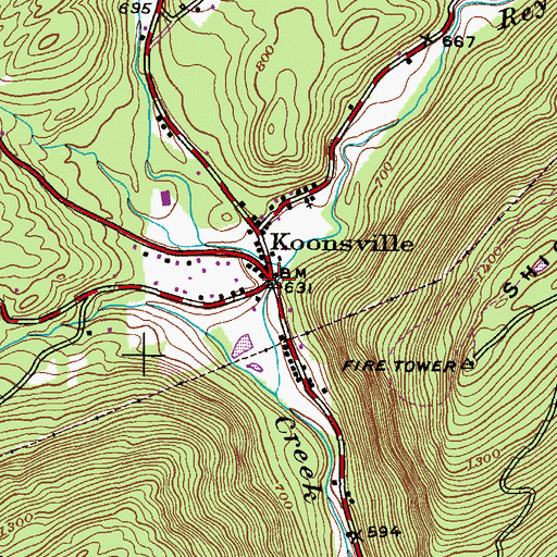 Topographic Map of Koonsville, PA