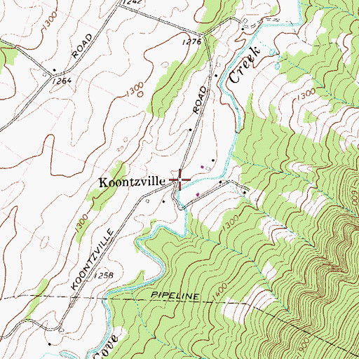 Topographic Map of Koontzville, PA