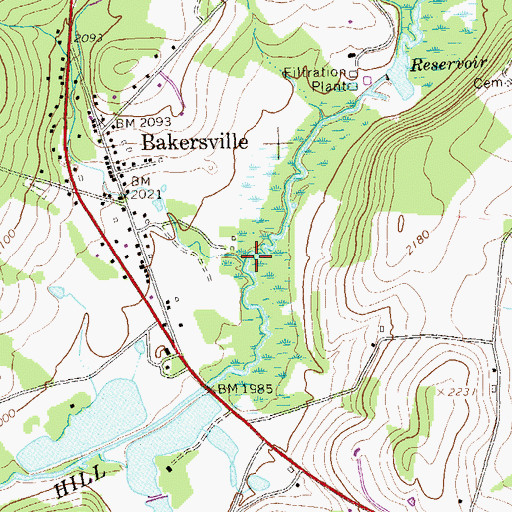 Topographic Map of Kooser Run, PA