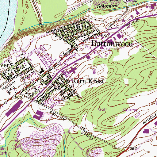 Topographic Map of Korn Krest, PA