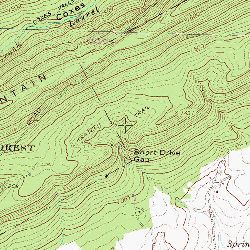 Topographic Map of Kratzer Trail, PA