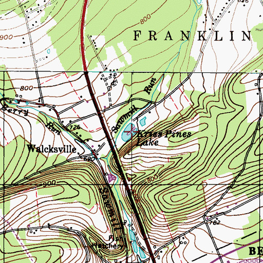 Topographic Map of Kriss Pines Lake, PA