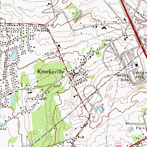 Topographic Map of Krocksville, PA
