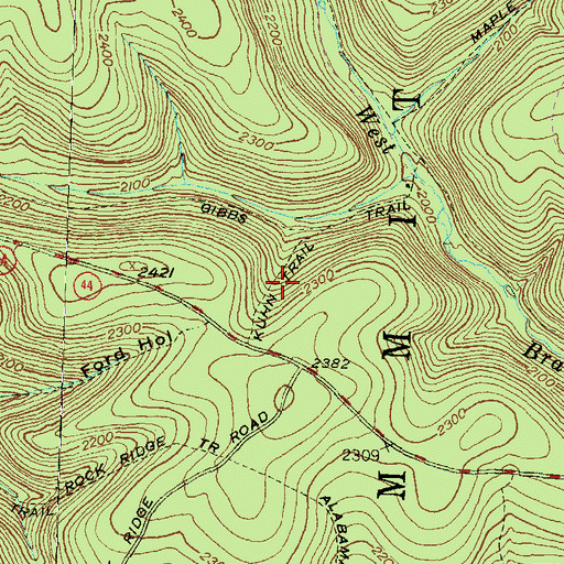 Topographic Map of Kuhn Trail, PA