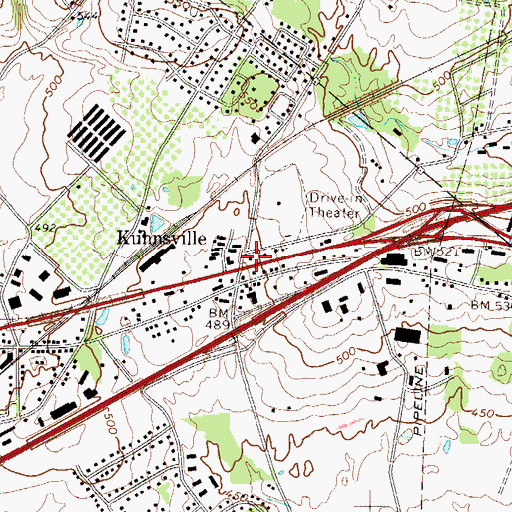 Topographic Map of Kuhnsville, PA