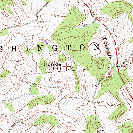 Topographic Map of Kunkle Hill, PA