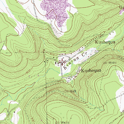 Topographic Map of Kushequa, PA