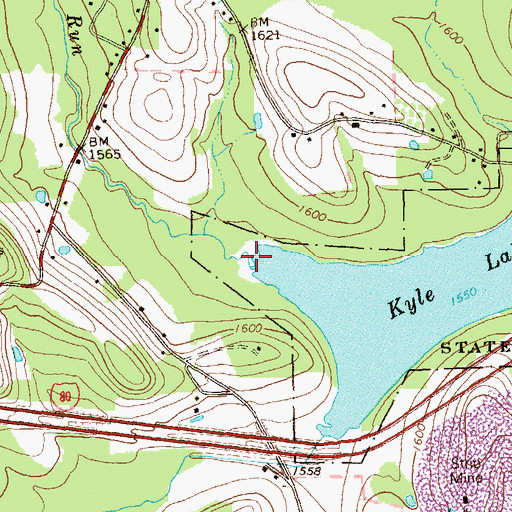 Topographic Map of Kyle Run, PA