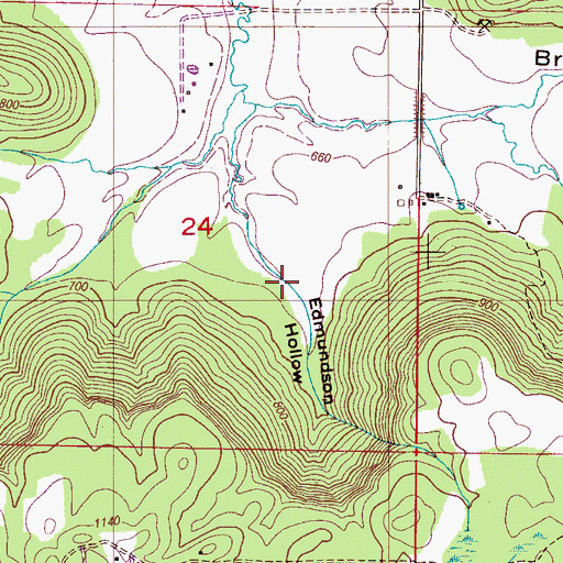 Topographic Map of Edmundson Hollow, AL