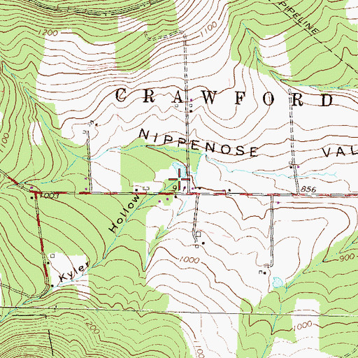 Topographic Map of Kyler Hollow, PA