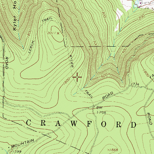 Topographic Map of Kyler Trail, PA