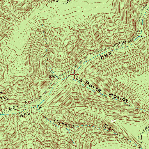 Topographic Map of La Porte Hollow, PA