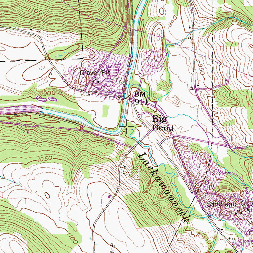 Topographic Map of Lackawannock Creek, PA