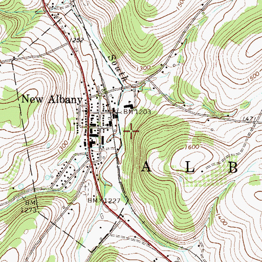Topographic Map of Ladds Creek, PA