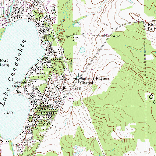 Topographic Map of Lady of Fatima Chapel, PA