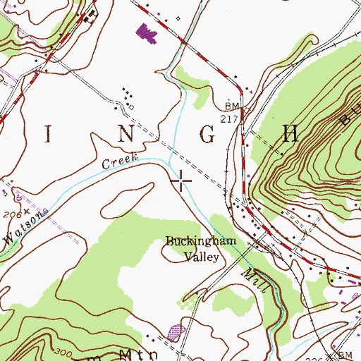 Topographic Map of Lahaska Creek, PA
