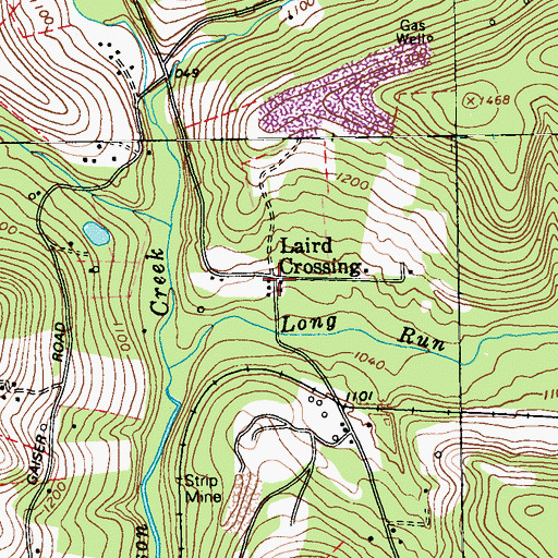 Topographic Map of Laird Crossing, PA