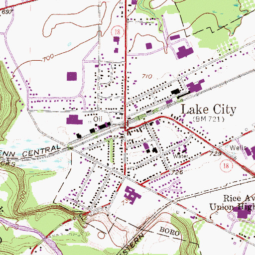 Topographic Map of Lake City, PA