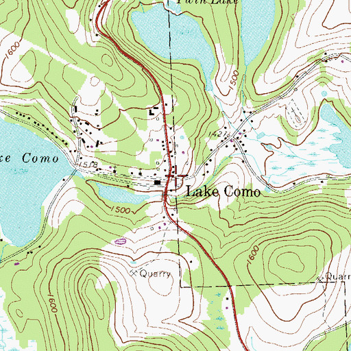 Topographic Map of Lake Como, PA