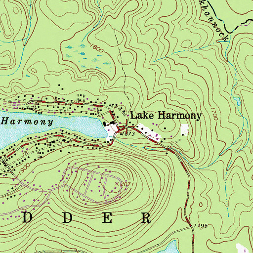 Topographic Map of Lake Harmony, PA