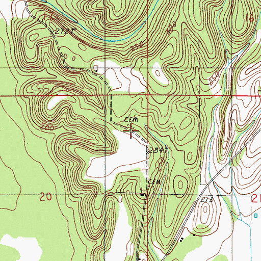 Topographic Map of Edwards Cemetery, AL