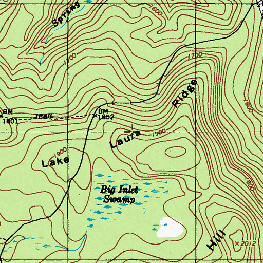 Topographic Map of Lake Laura Ridge, PA