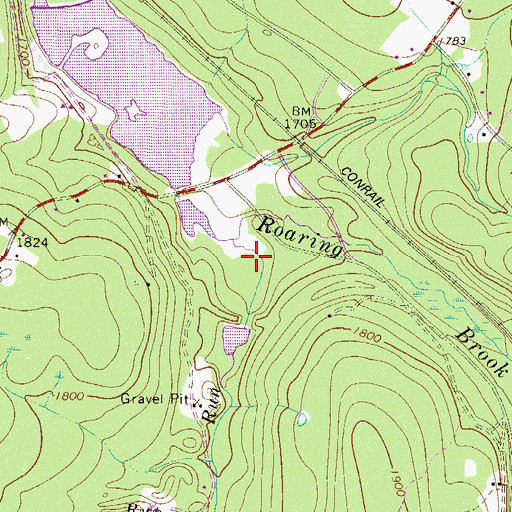 Topographic Map of Lake Run, PA