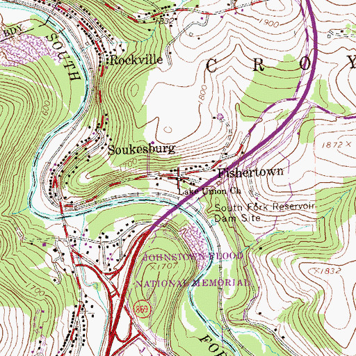 Topographic Map of Lake Union Church, PA