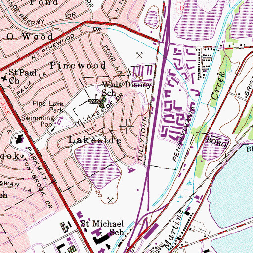 Topographic Map of Lakeside, PA