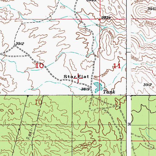 Topographic Map of Star Flat, AZ