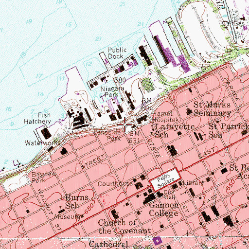 Topographic Map of Lakeside Park, PA
