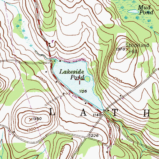 Topographic Map of Lakeside Pond, PA