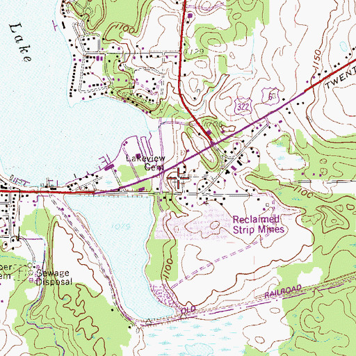 Topographic Map of Lakeview Cemetery, PA