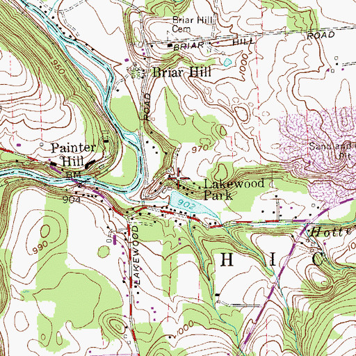 Topographic Map of Lakewood Park, PA
