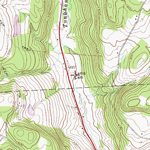 Topographic Map of Lamb Cemetery, PA
