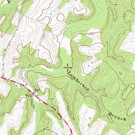 Topographic Map of Lamberson Branch, PA