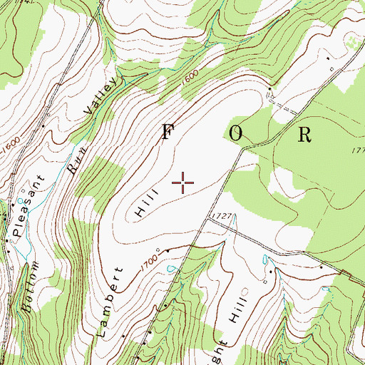 Topographic Map of Lambert Hill, PA