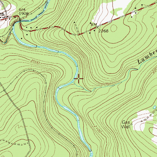 Topographic Map of Lamberts Run, PA