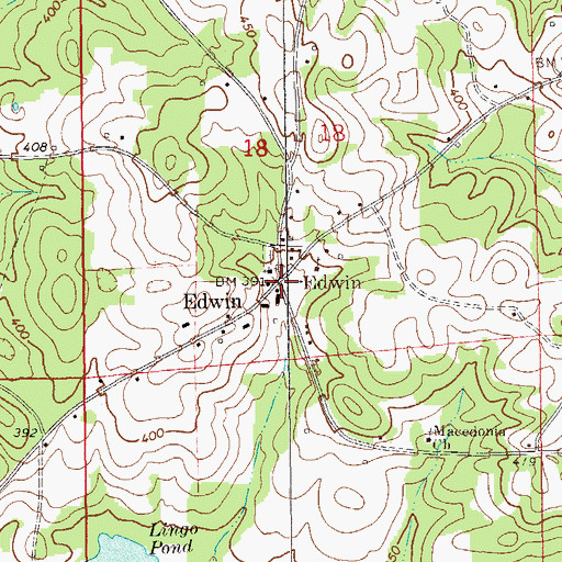 Topographic Map of Edwin, AL