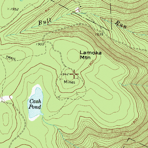 Topographic Map of Lamoka Mountain, PA