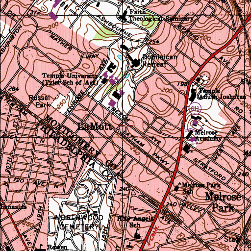 Topographic Map of Lamott, PA